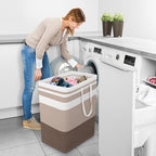 StorageRight Laundry Basket Hamper, 100L Collapsible Clothes Storage, Khaki - Image 6