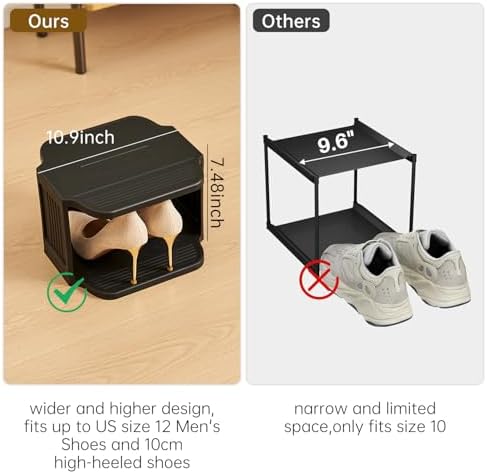 UFORU 9-Tier Tall Vertical Shoe Rack,Plastic Shoe Organizer,Narrow Spaces - Image 5