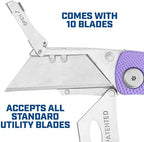 Sheffield Lock Back Utility Knife 3 Pack with 10 Utility Knife Blades - Image 3