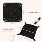 PU Leather Jewelry Valet Tray, Portable Catchall Tray for Keys, Wallet, Watch, Travel Organizer for Nightstand Desk Entryway Home Decor Gift for Women Men Black Leopard Print - Image 5