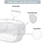 4 Pack Collapsible Laundry Baskets, Foldable Laundry Basket with Pocket, Durable Mesh Pop Up Hampers, Reinforced Handles Dirty Clothes Hamper for Laundry, Bedroom, Bathroom, Dorm, Travel or Camping - Image 4