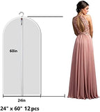 MsKitchen 6 Pack Long Garment Bags (24x60") - Dustproof Gown Covers - Durable PEVA Hanging Bags with Sturdy Zipper for Maxi Dresses, Long Coats & Dance Costumes (Translucent) - Image 2