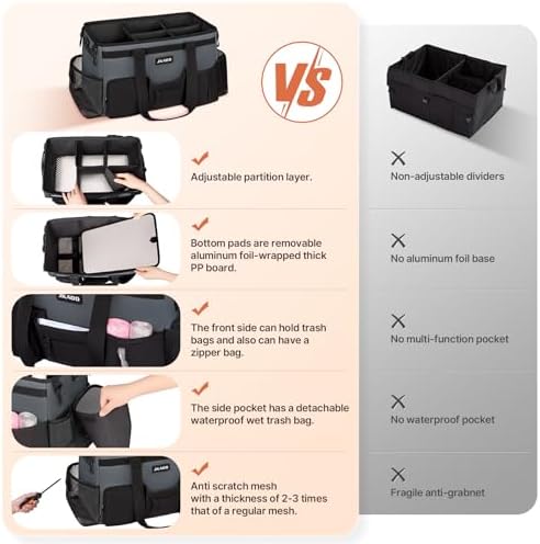 JKAOO Large Wearable Cleaning Caddy Bag with Handles, Gray - Image 5