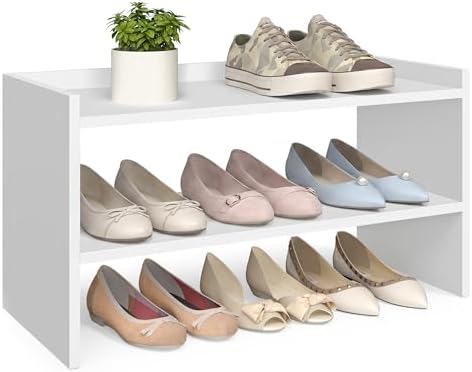 VASAGLE 2-Tier Shoe Rack for Closet, Stackable Shoe Organizer Shelf by Unknown