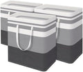 BlissTotes 3-Pack Laundry Basket, Collapsible Laundry Hamper, Grey, 125L by BlissTotes