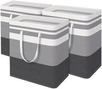 BlissTotes 3-Pack Laundry Basket, Collapsible Laundry Hamper, Grey, 125L by BlissTotes