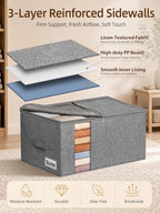 60L Rigid-Sided Blanket Storage Bags, 2 Pack, Gray - Image 4