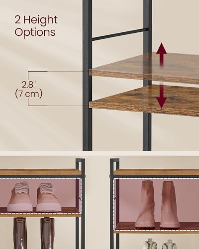 VASAGLE Hall Tree with Shoe Bench, 12 Metal Hooks, 4-Tier Shoe Rack - Image 6