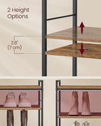 VASAGLE Hall Tree with Shoe Bench, 12 Metal Hooks, 4-Tier Shoe Rack - Image 6