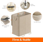 Lifewit Double Laundry Hamper with Lid, Removable Laundry Bags, Beige - Image 2