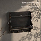 Mail Organizer Wall Mount: Magazine Holder for Room Decor, Distressed Black - Image 2