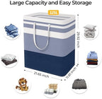 HomeHacks 2-Pack Large Laundry Basket, Waterproof, Freestanding Laundry Hamper, Collapsible Tall Clothes Hamper with Extended Handles for Clothes Toys in the Dorm and Family (Blue, 125L) | Waterproof, Freestanding, Collapsible Clothes Hamper with Reinf... - Image 4