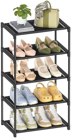 Autonomier 5-Tier Extra Small Shoe Rack (16.3" Wide), Narrow Space-Saving by Autonomier