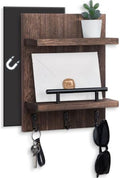 Magnetic Key Holder Wall Mount, Mail Shelf Decor with 3 Key Hooks by Lucundm
