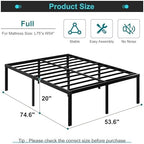 Maenizi Full Size Bed Frame, 20 Inch Metal Platform Support Up to 3000 lbs - Image 2
