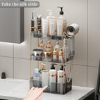 YCIA&DONE Bathroom Counter Organizer, Large Makeup Organizer Countertop, Shelf Storage, Vanity Tray, Easily Assemble for Bathroom Organizers and Storage, Undersink, Cabinet, 3 Tiers Grey - Image 5