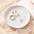 Ceramic Jewelry Tray, White Initial Z Personalized Jewelry Dish by GIVITASOT