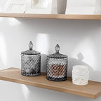 2 Pack Qtip Holder Apothecary Jars with Lid, Thick Glass, Large Gray - Image 4