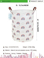 Round Laundry Basket Collapsible Storage Hamper Cloud Rainbow - Image 2