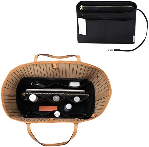 ZTUJO Purse Organizer Insert, Felt Bag Organizer with Metal Zipper, Handbag & Tote Shaper, For Speedy Neverfull Tote, 7 Sizes - Image 6