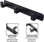 Coat Rack, Heavy Duty Stainless Steel 3 Tri Coat Hook Hanger, Wall Mounted Wall Hooks, Rustic Clothes Hook/Key Hook Rail for Bathroom Kitchen Entryway(2 Pack, 3 Hook Black) - Image 3