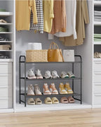 Kitsure Stainless Steel Shoe Rack Organizer, 25.6" Wide - 3 Tier, Black | Sturdy Shoe Rack for Closet and Entryway, Free Standing Shoe Shelf, Closet Organizers and Storage - Image 4