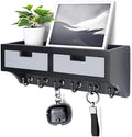 Rebee Vision Key Holder Wall Mount with Drawer for Entryway, Black & Gray by REBEEVISION