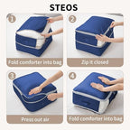 DIMJ Comforter Storage Bag 4 Pack - Blanket Storage Organizer Compression Bags, Large Capacity Ultra Space Saving Self Compression Organize for Bedding, Pillow, Duvet, Sheet Storage with Zipper Window - Image 6
