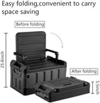 60L Foldable Seatable Camp Box Storage Bins w/Lids Trunk Organizer(Black) - Image 2