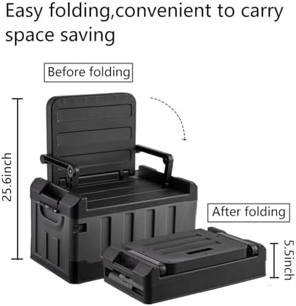 Versatile Foldable Seatable Car Organizer Box 60L Heavy Duty Storage Bins With Lids Trunk,Durable Plastic, Folding Camping Chairs (blue) - Image 3