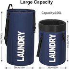 Chrislley 106L Collapsible Laundry Basket, Laundry Backpack, Laundry Bag - Image 2