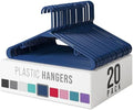 Plastic Hangers 20 Pack Navy - Clothes Hangers - Makes The Perfect Coat Hanger and General Space Saving Hangers for Closet and New Apartment Essentials - Percheros Ganchos para Colgar Ropa Hangars by Neaterize