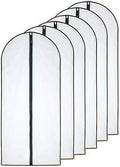 HomeClean Hanging Garment Bag (Set of 6) Lightweight Clear Full Zipper Black Dress Bags PEVA Garment Breathable Bags Cover for Closet Clothes Storage (24'' X 60'', Black) by HomeClean