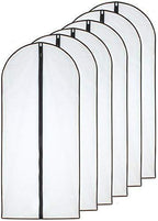 HomeClean Hanging Garment Bag (Set of 6) Lightweight Clear Full Zipper Black Dress Bags PEVA Garment Breathable Bags Cover for Closet Clothes Storage (24'' X 60'', Black) by HomeClean