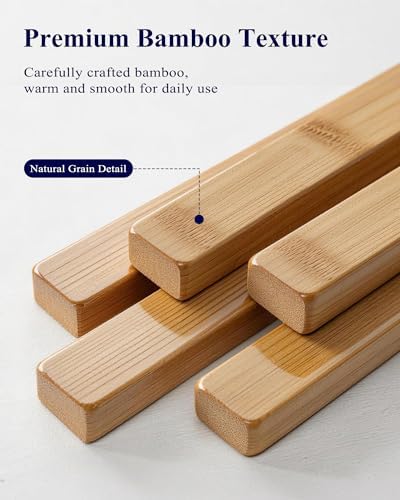 Kitsure Bamboo Wooden Shoe Rack for Closet, 26.8" Wide - 3 Tiers, Natural - Image 6