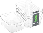 Tiawudi 2 Pack Plastic Storage Bins, Extra Large Pantry Organizer, 13.5" x 10" Clear Storage Containers and Organizer Bins, Multi-Use Bins for Home, Kitchen, Closet and Cabinet by Tiawudi