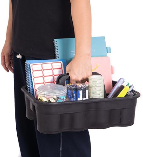 Matthew Large Plastic Tote Tool & Deluxe Supply Cleaning Caddy with Handle Portable Shower Basket Storage Caddy for Cleaning Products Organizer,Take-Out Coffee/Soft Drink,Bath Multi Use - Black - Image 4