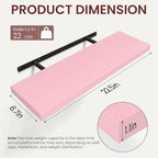 BAYKA Pink Floating Shelves 22.5in, Set of 3, Wall Mounted for Wall Decor - Image 3