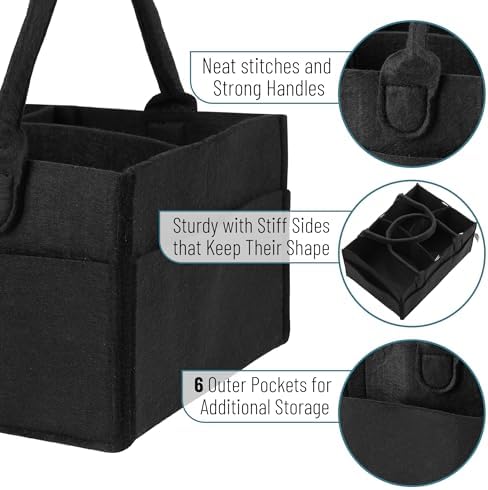 Mr. Pen- Baby Diaper Caddy Organizer, Black, Medium - Image 3