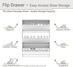 3 Flip Drawer Shoe Cabinet, Slim Metal Storage for Entryway - Image 4