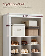 VASAGLE Tall Shoe Storage Cabinet, 10‑Tier, Holds Up to 30 Pairs of Shoes | Vertical Wood Rack, 24.8 x 12.6 x 73.7 inch, for Entryway, Cloud White, HELAN Collection ULBS273T14 - Image 3