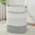 AINUOQI Laundry Basket with Handles - Blanket Basket & Hampers for Bedroom Aesthetic, Laundry Hamper & Blanket Storage for Living Room, Clothes Hamper, Tall, Large 17" x 14" x 22”, Grey by AINUOQI