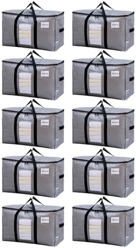 TAILI 10 Pack Silver XXL Moving Bags,Storage Bags with Visible Window by TAILI