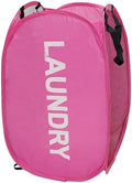 Pop Up Laundry Hamper Collapsible Laundry Basket Mesh Foldable Pink Dirty Clothes Hamper with Handles for Home, Bathroom, Bedroom, Travel, Cruise by Aplter