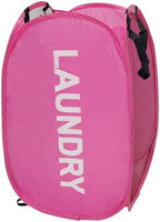 Pop Up Laundry Hamper Collapsible Laundry Basket Mesh Foldable Pink Dirty Clothes Hamper with Handles for Home, Bathroom, Bedroom, Travel, Cruise by Aplter
