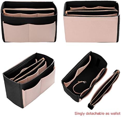ZTUJO Purse Organizer Insert, Felt Bag Organizer with Metal Zipper, Handbag & Tote Shaper, For Speedy Neverfull Tote, 7 Sizes - Image 3