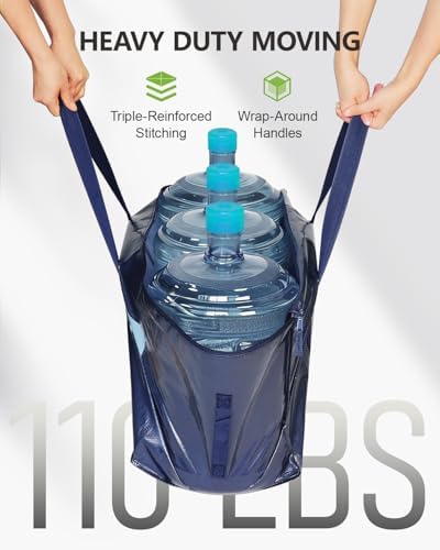 Heavy Duty Moving Bags Extra Large, Premium Storage Bags with Durable Zippers, Reinforced Handles, Moving Supplies for Clothes, Bedding, College Dorm Essentials, 12 Pack Blue - Image 2