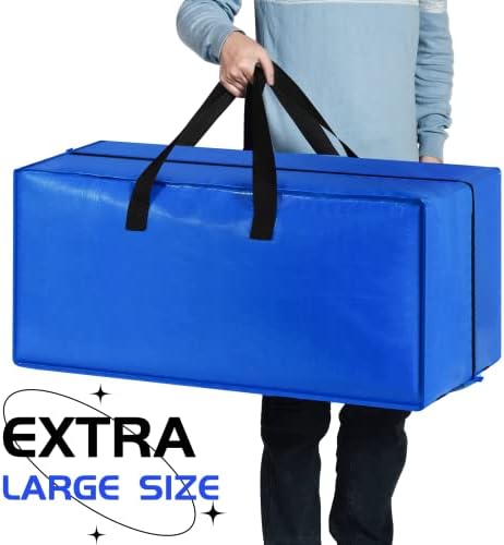 Heavy Duty Blue Moving Bags with Strong Zipper Handles Backpack Straps - Image 7