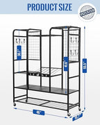 Mythinglogic Rolling Tennis Equipment Organizer with Racket Storage - Image 5