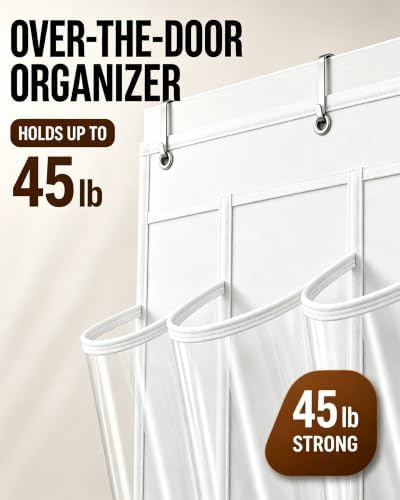 Over-the-Door Shoe Organizer with 24 Crystal Clear Pockets, White - Image 5